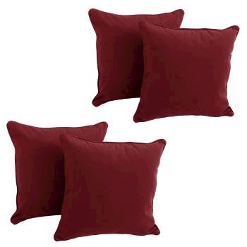 18-inch Double-corded Solid Twill Square Throw Pillows with Inserts (Set of 4). Picture 2