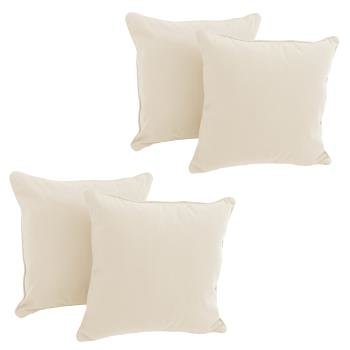 18-inch Double-corded Solid Twill Square Throw Pillows with Inserts (Set of 4). Picture 2