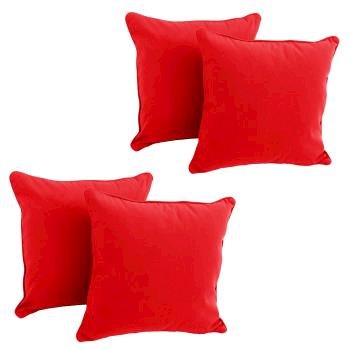 18-inch Double-corded Solid Twill Square Throw Pillows with Inserts (Set of 4). Picture 2