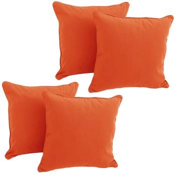 18-inch Double-corded Solid Twill Square Throw Pillows with Inserts (Set of 4). Picture 2