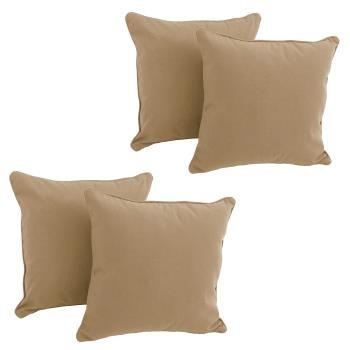 18-inch Double-corded Solid Twill Square Throw Pillows with Inserts (Set of 4). Picture 2