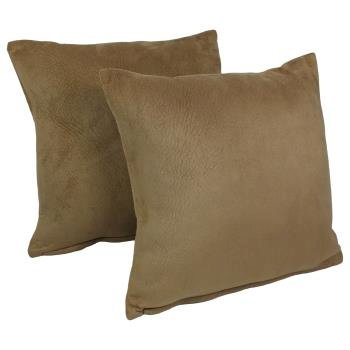 18-inch Solid Faux Suede Square Throw Pillows (Set of 2). Picture 2