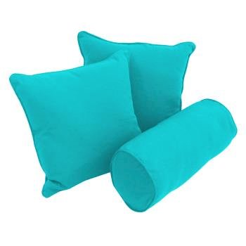 Double-corded Solid Twill Throw Pillows with Inserts (Set of 3). Picture 2