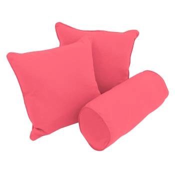 Double-corded Solid Twill Throw Pillows with Inserts (Set of 3). Picture 2
