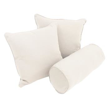 Double-corded Solid Twill Throw Pillows with Inserts (Set of 3). Picture 2