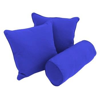 Double-corded Solid Twill Throw Pillows with Inserts (Set of 3). Picture 2