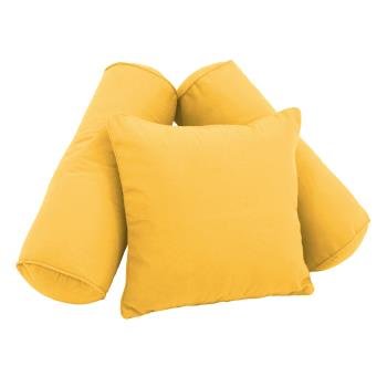 Double-corded Solid Twill Throw Pillows with Inserts (Set of 3). Picture 2