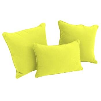 Double-corded Solid Twill Throw Pillows with Inserts (Set of 3). Picture 2