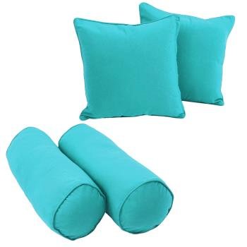 Double-corded Solid Twill Throw Pillows with Inserts (Set of 4). Picture 2