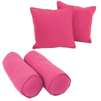 Double-corded Solid Twill Throw Pillows with Inserts (Set of 4). Picture 2