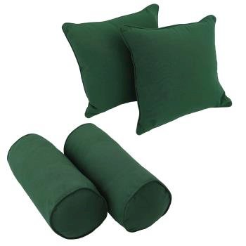 Double-corded Solid Twill Throw Pillows with Inserts (Set of 4). Picture 2