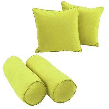 Double-corded Solid Twill Throw Pillows with Inserts (Set of 4). Picture 2