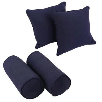 Double-corded Solid Twill Throw Pillows with Inserts (Set of 4). Picture 2