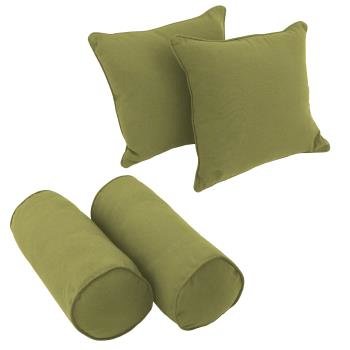 Double-corded Solid Twill Throw Pillows with Inserts (Set of 4). Picture 2