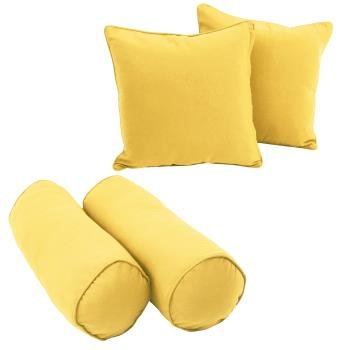 Double-corded Solid Twill Throw Pillows with Inserts (Set of 4). Picture 2