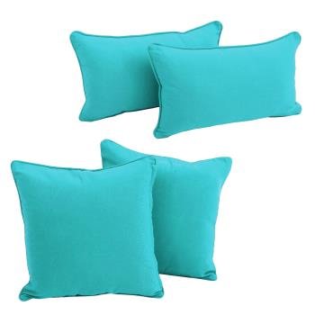 Double-corded Solid Twill Throw Pillows with Inserts (Set of 4). Picture 2