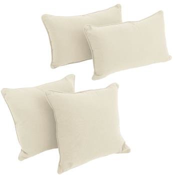 Double-corded Solid Twill Throw Pillows with Inserts (Set of 4). Picture 2