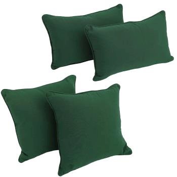 Double-corded Solid Twill Throw Pillows with Inserts (Set of 4). Picture 2