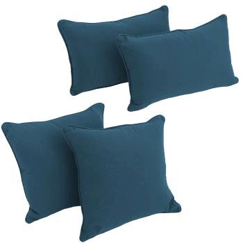 Double-corded Solid Twill Throw Pillows with Inserts (Set of 4). Picture 2