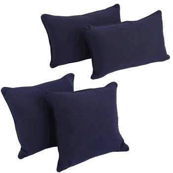 Double-corded Solid Twill Throw Pillows with Inserts (Set of 4). Picture 2