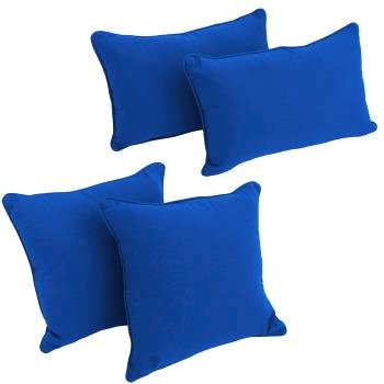 Double-corded Solid Twill Throw Pillows with Inserts (Set of 4). Picture 2