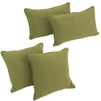 Double-corded Solid Twill Throw Pillows with Inserts (Set of 4). Picture 2