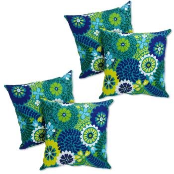17-inch Square Solid Polyester Outdoor Throw Pillows (Set of 4). Picture 2