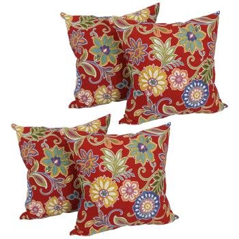 17-inch Square Solid Polyester Outdoor Throw Pillows (Set of 4). Picture 3