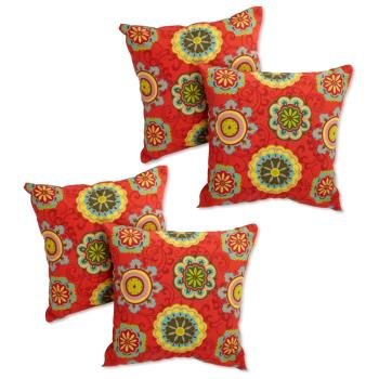 17-inch Square Solid Polyester Outdoor Throw Pillows (Set of 4). Picture 2