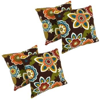 17-inch Square Solid Polyester Outdoor Throw Pillows (Set of 4). Picture 3