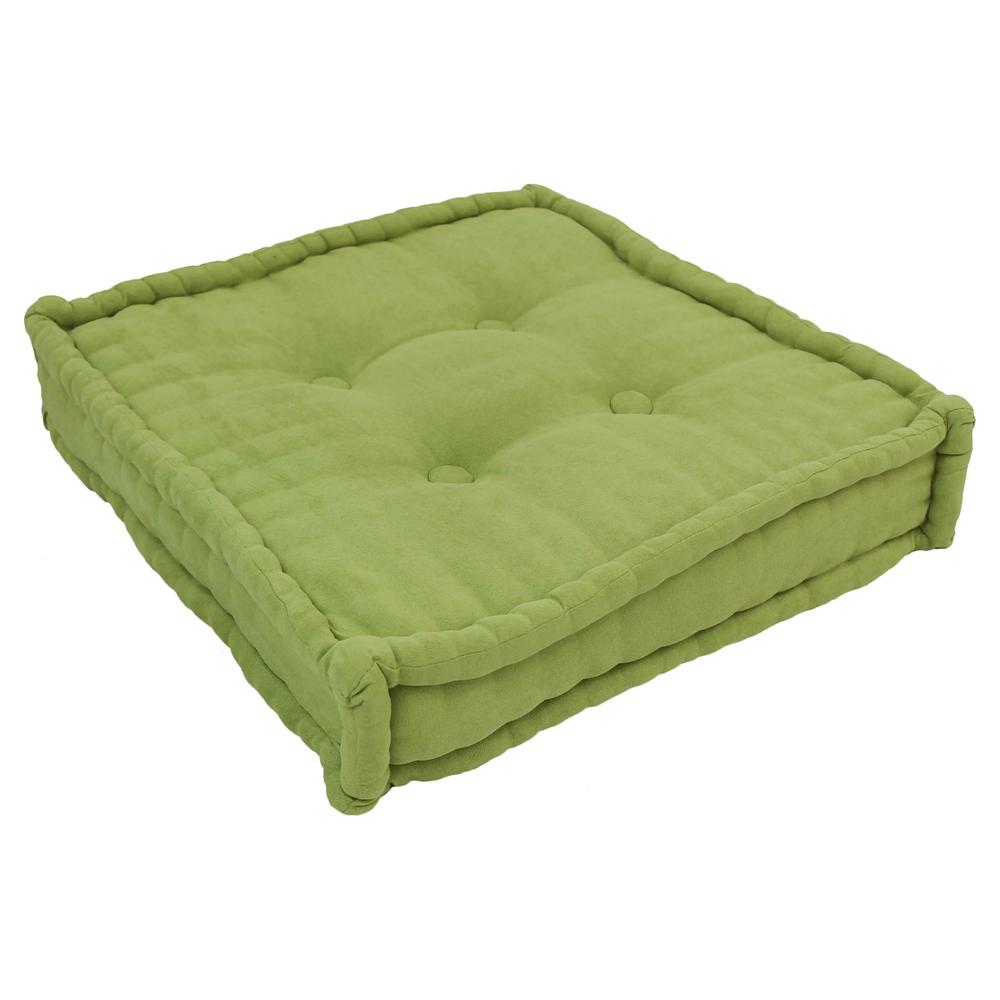 20-inch Square Corded Floor Pillow with Button Tufts. Picture 1