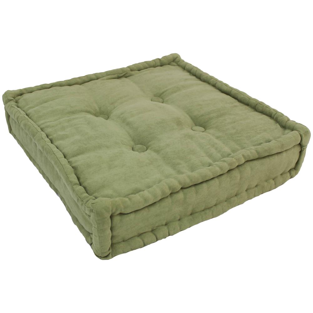 20-inch Square Corded Floor Pillow with Button Tufts. Picture 1
