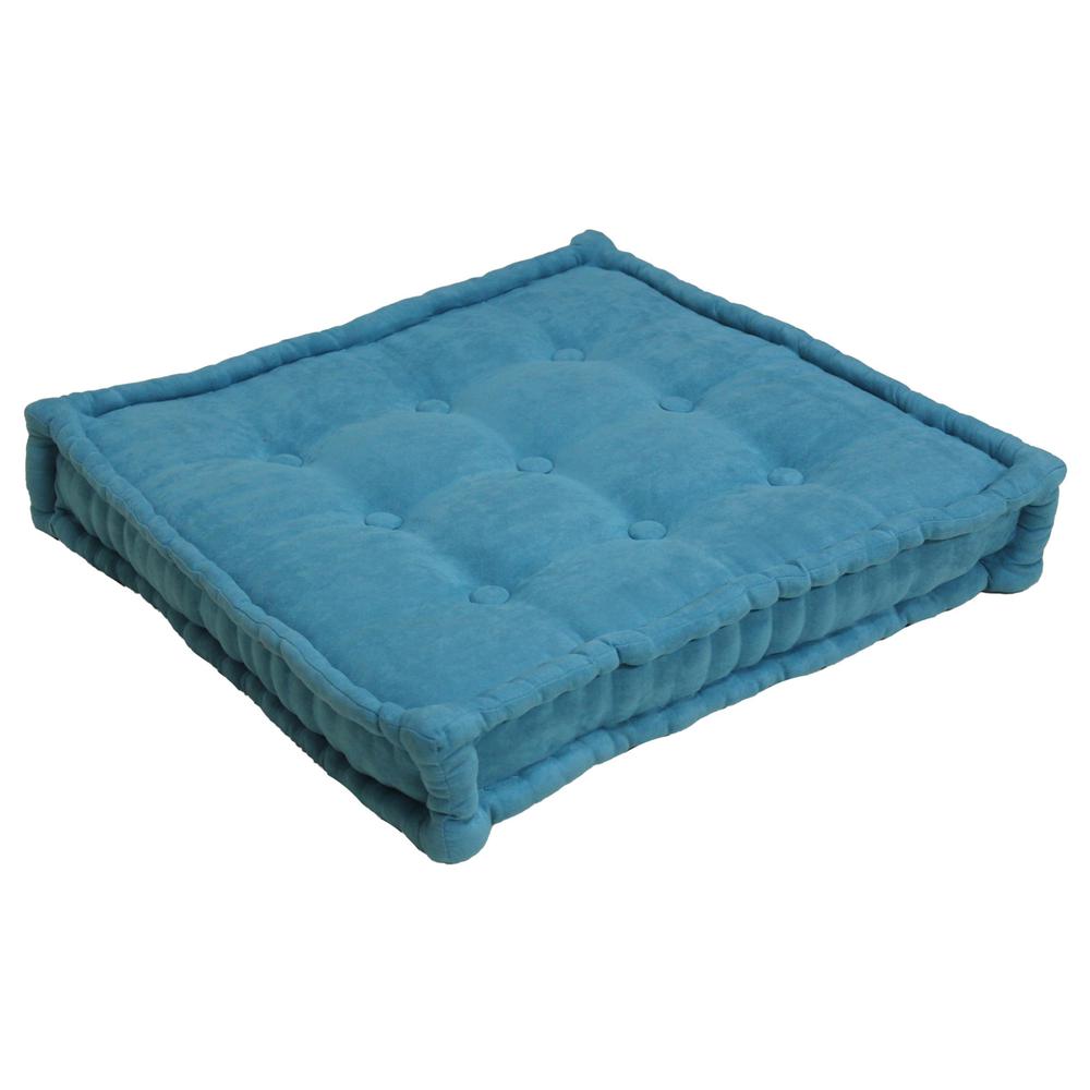 25-inch Square Corder Floor Pillow with Button Tufts. Picture 1