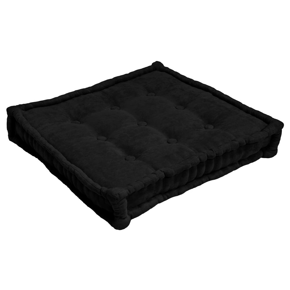 25-inch Square Corder Floor Pillow with Button Tufts. Picture 1
