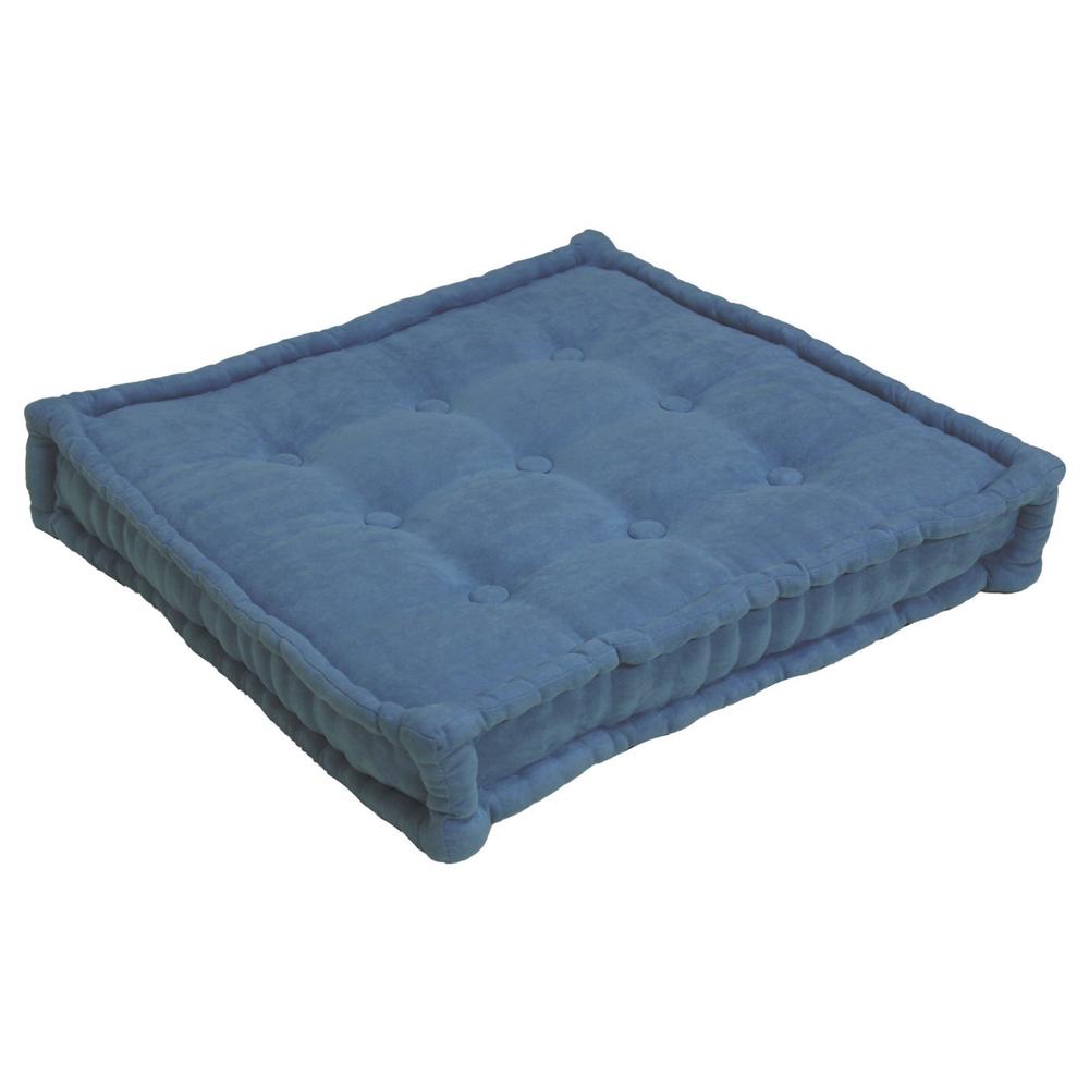 25-inch Square Corder Floor Pillow with Button Tufts. Picture 1