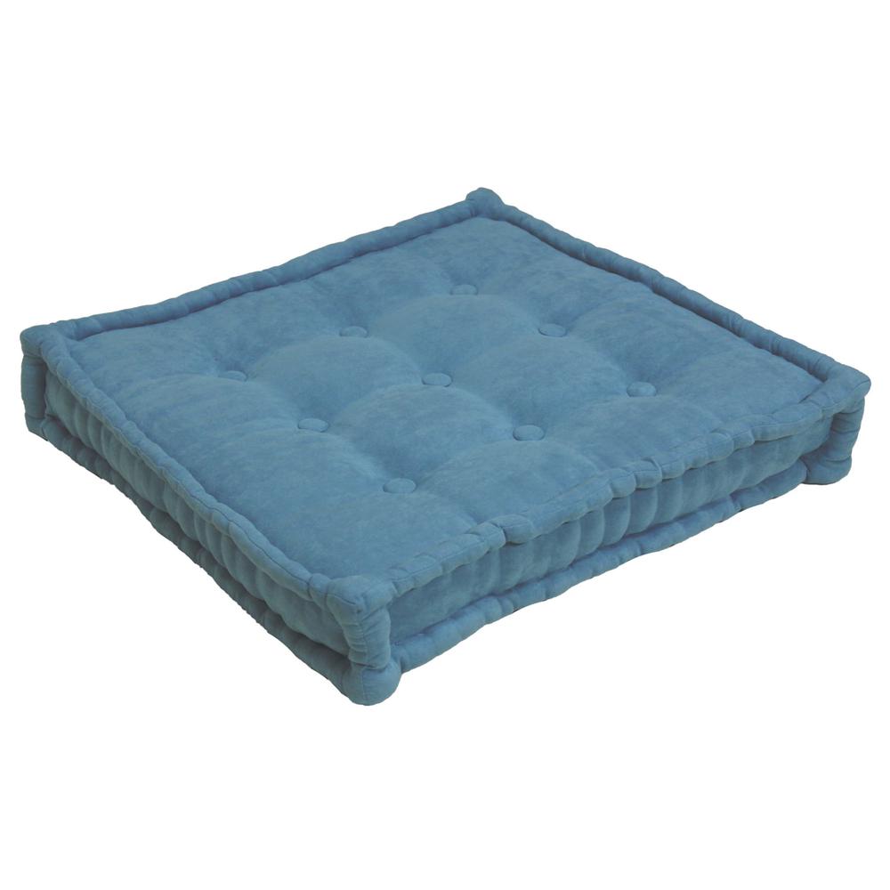 25-inch Square Corded Floor Pillow with Button Tufts 25-SQ-MS-TL. Picture 1
