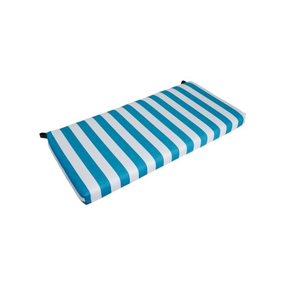 42-inch by 19-inch Patterned Outdoor Spun Polyester Loveseat Cushion. Picture 1