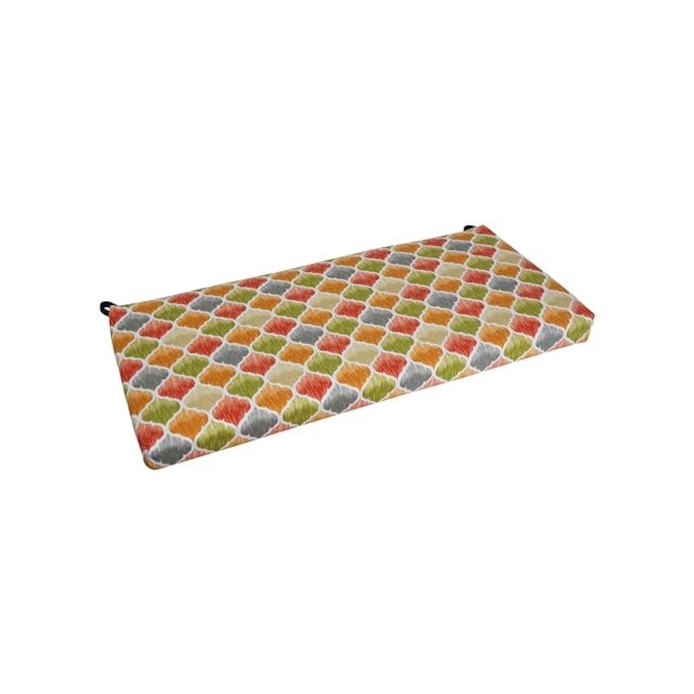 42-inch by 19-inch Patterned Outdoor Spun Polyester Loveseat Cushion. Picture 1