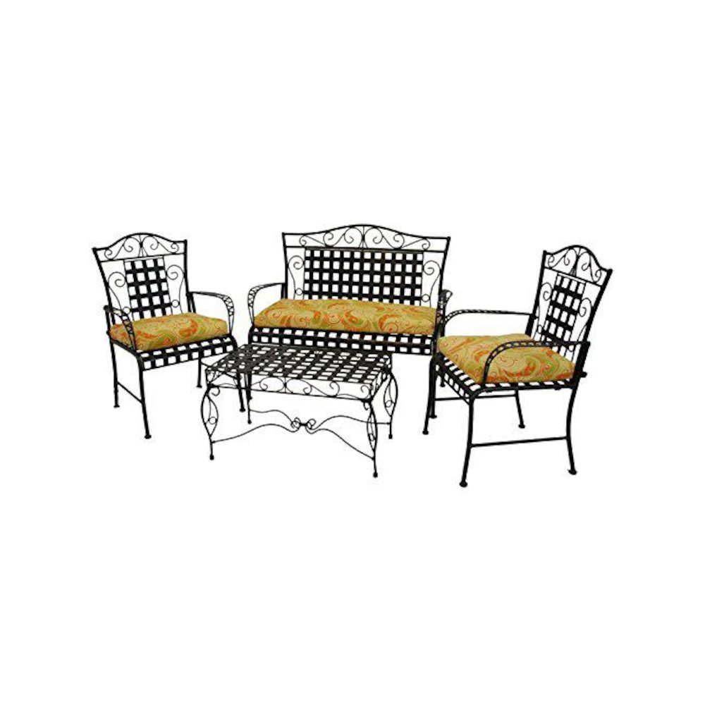 Set of Three Outdoor Spun Polyester Settee Cushion Set. Picture 2
