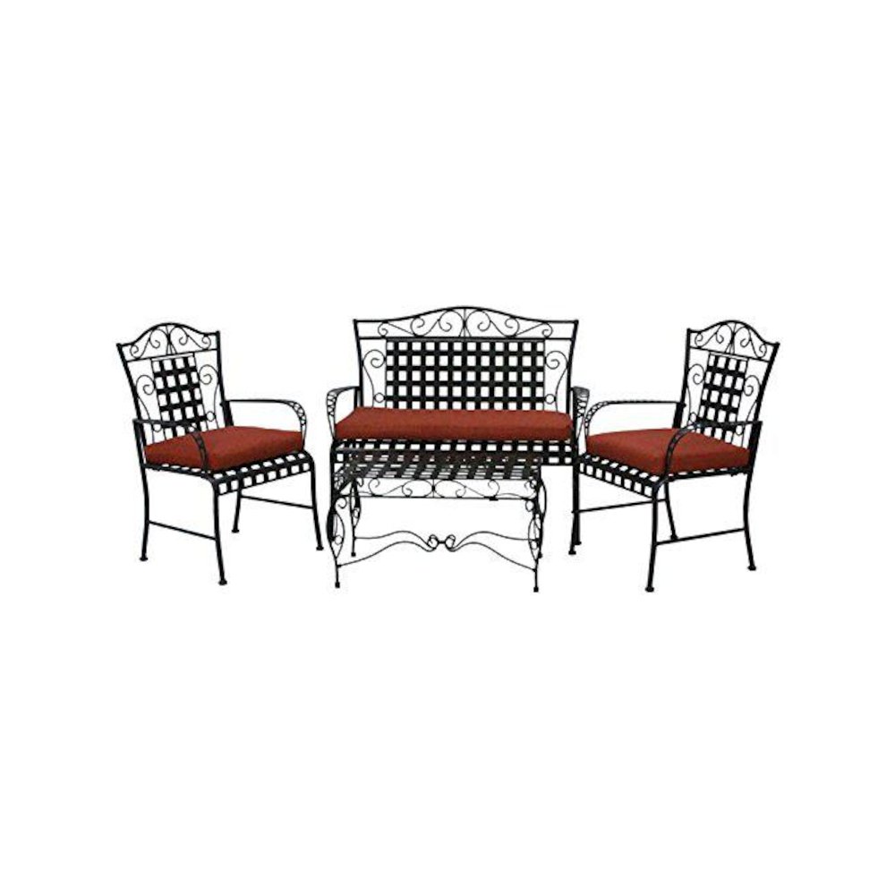 Set of Three Outdoor Spun Polyester Settee Cushion Set. Picture 1