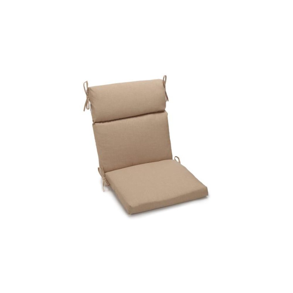 18-inch by 38-inch Spun Polyester Outdoor Squared Seat/Back Chair Cushion. Picture 1