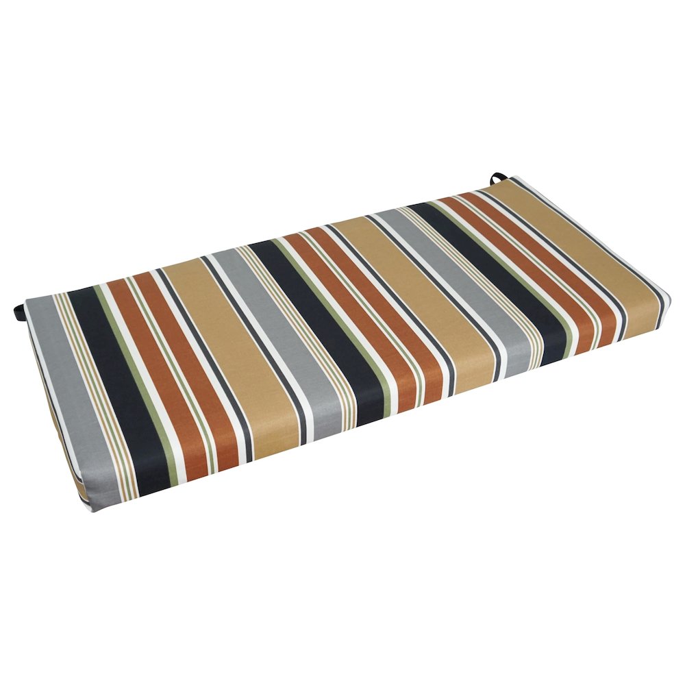 42-inch by 19-inch Patterned Outdoor Spun Polyester Loveseat Cushion. Picture 1