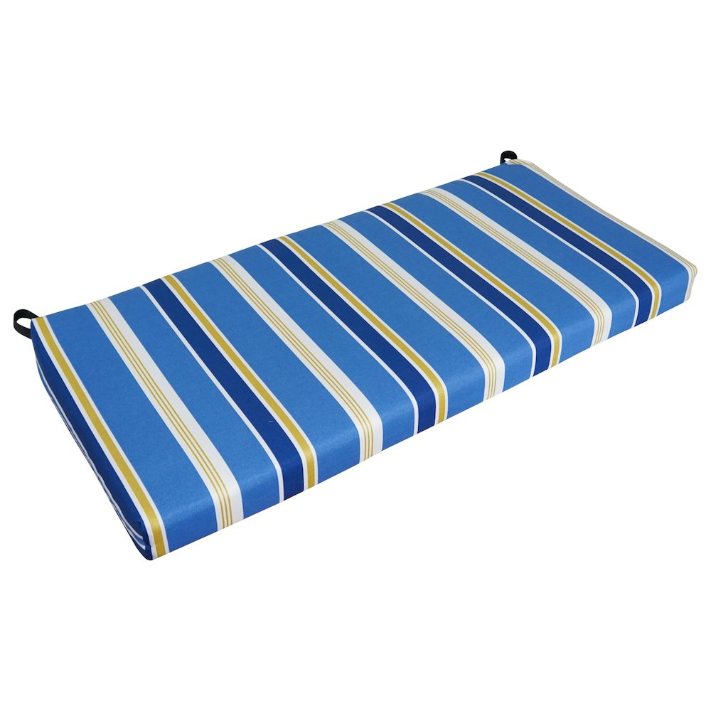 42-inch by 19-inch Patterned Outdoor Spun Polyester Loveseat Cushion. Picture 1