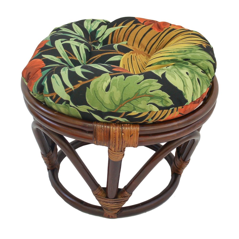 18-inch Round Spun Polyester Tufted Footstool Cushion. Picture 1