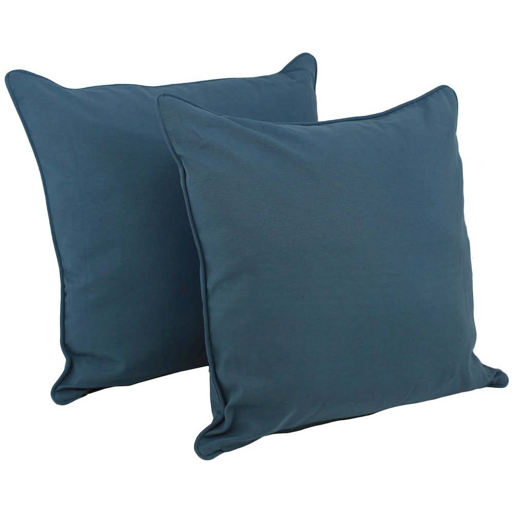 25-inch Double-corded Solid Twill Square Floor Pillows with Inserts (Set of 2). Picture 1