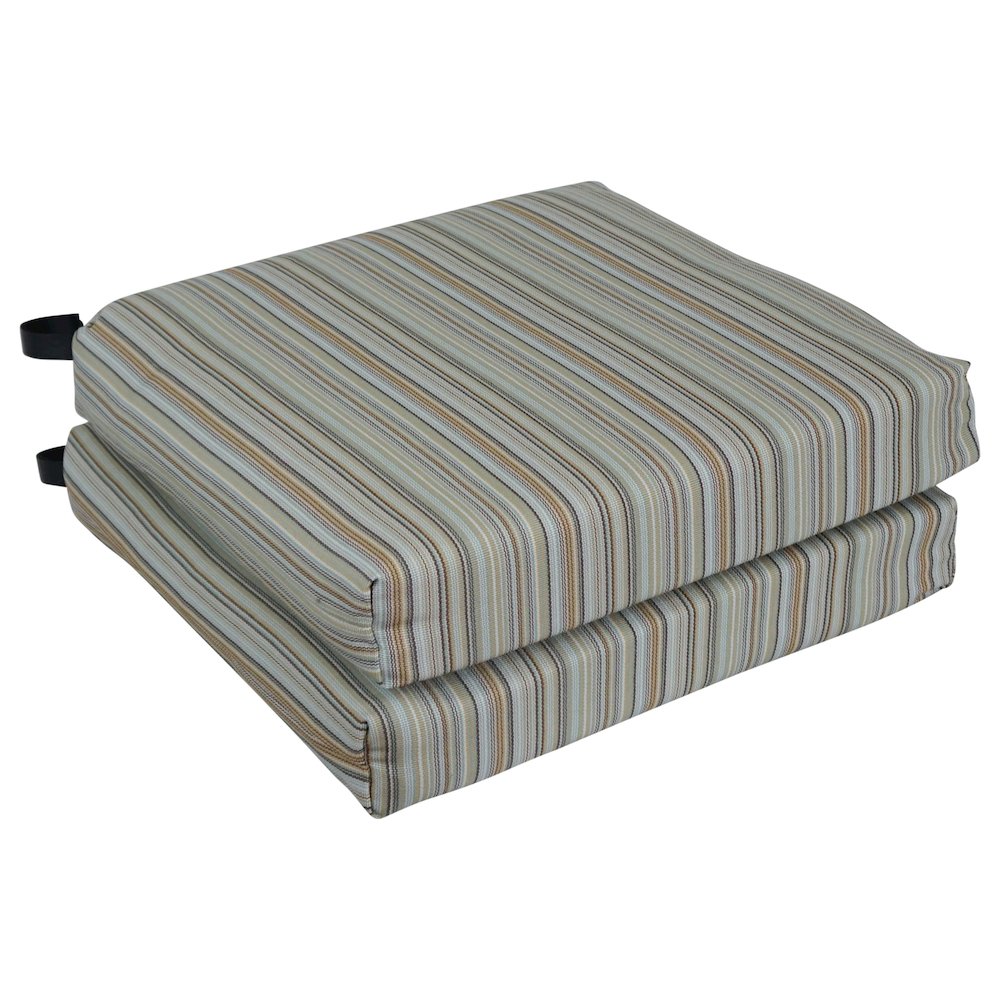 20-inch by 19-inch Premium Olefin Outdoor Chair Cushions (Set of 2). Picture 1