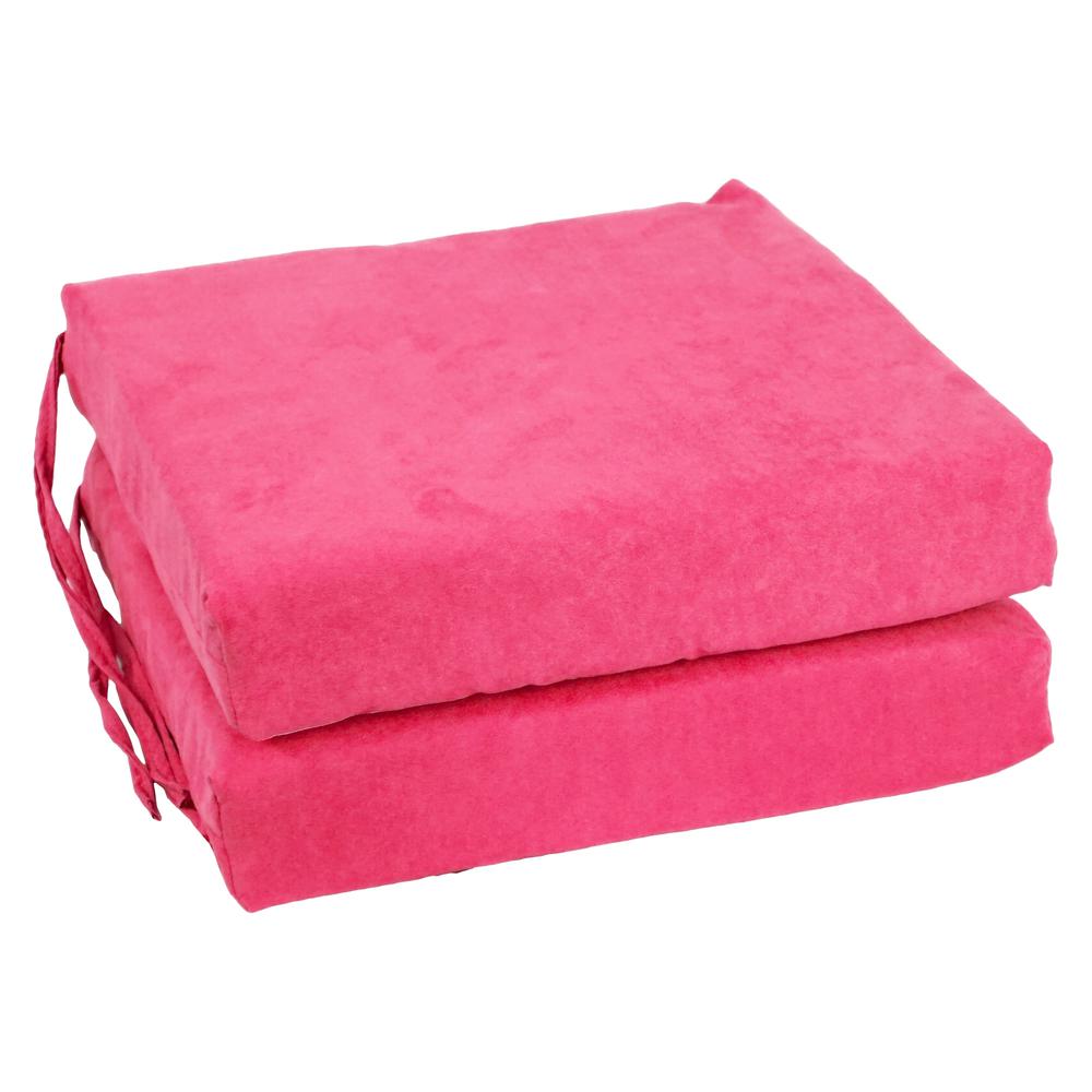 Blazing Needles Indoor 16" x 16" Microsuede Chair Cushion, Bery Berry. Picture 1