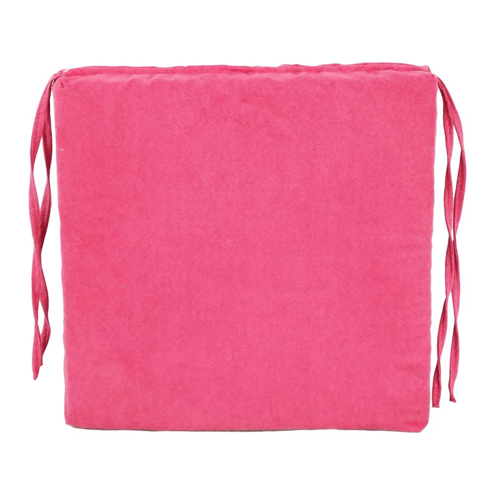 Blazing Needles Indoor 16" x 16" Microsuede Chair Cushion, Bery Berry. Picture 2