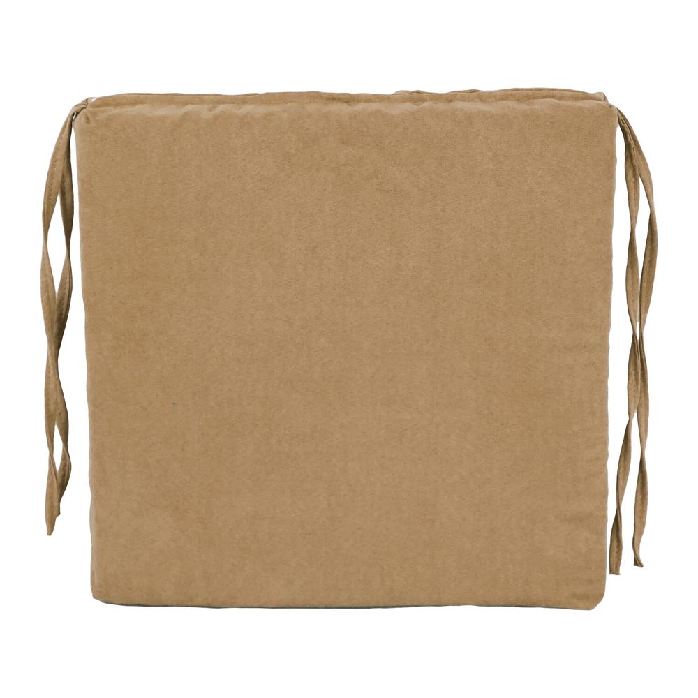 Blazing Needles Indoor 16" x 16" Microsuede Chair Cushion, Java. Picture 2