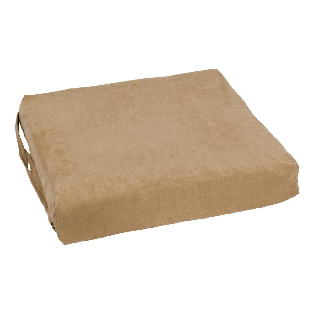 Blazing Needles Indoor 16" x 16" Microsuede Chair Cushion, Java. Picture 3